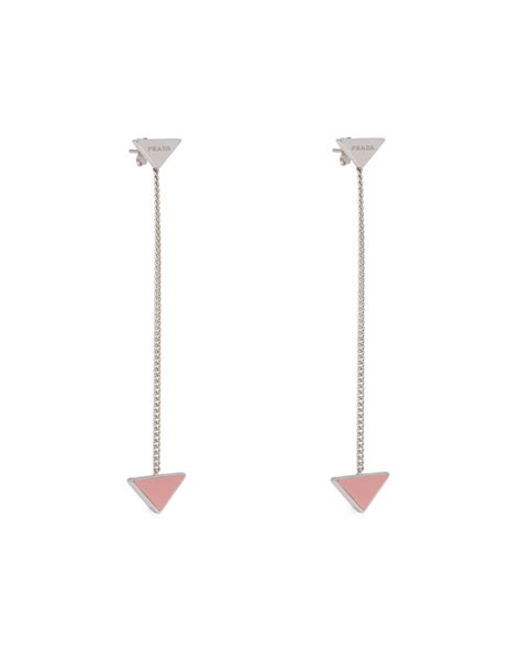 pink prada earrings|Prada symbole drop earrings.